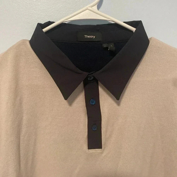 Theory Men's Kayser Polo Shirt Modal Jersey Rose Dust (Beige) Size XL - Picture 3 of 8
